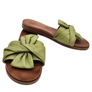 Unity in Diversity Diona Green Italian Leather Twisted Tie Sandals Women’s EU 38